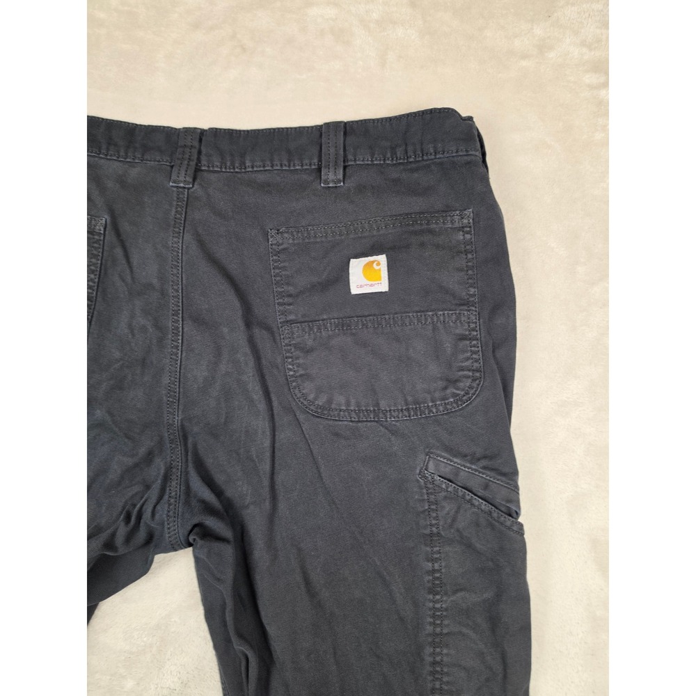 Carhartt Rugged Flex Relaxed Canvas Work Pants Mens 40x30 Black BN2291 Utility - Picture 10 of 11